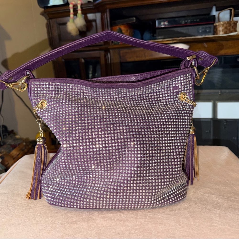 Purple Studded Handbag